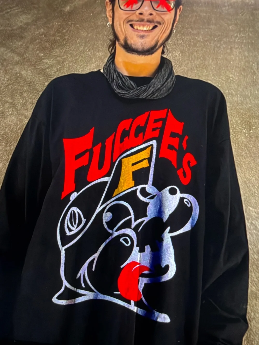 Black Graphic Men's Sweater